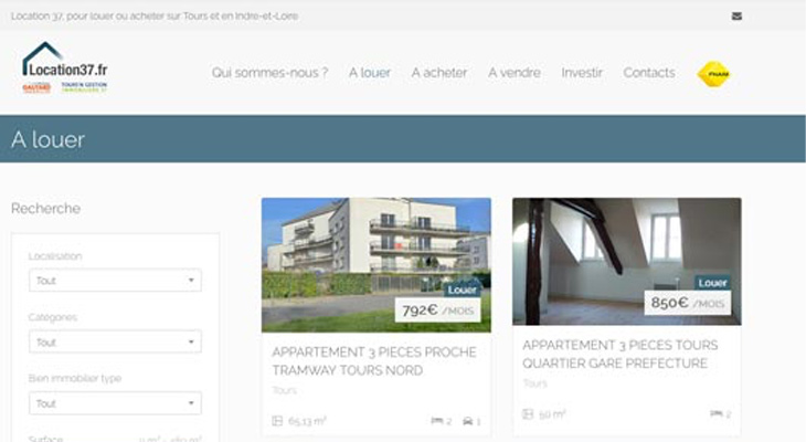 Un site web créé par CEP-SOCOTIC : location37 pour recencer tous les biens à louer surTours et en Touraine