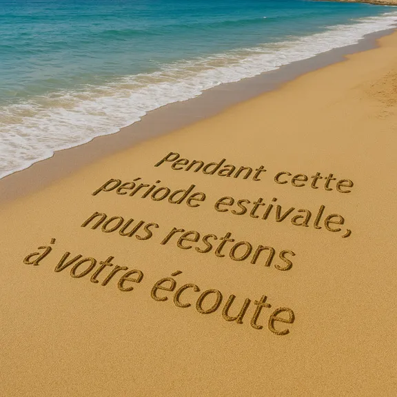 image plage avec nous restons à votre écoute cet été | Actu CEP-SOCOTIC