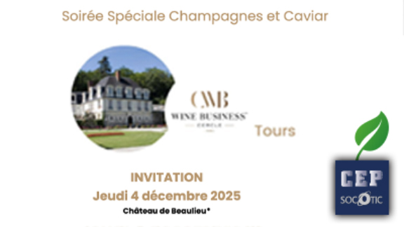 Invitation soirée cercle wine business jeudi 4 décembre sur Tours | Actu CEP-SOCOTIC